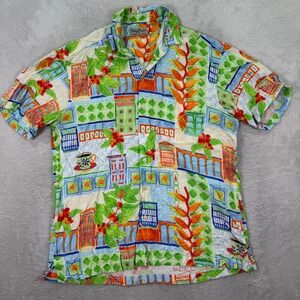 Kenny Flowers Limited Edition Tropical Hawaiian Shirt Mens‎ Large Organic Rayon